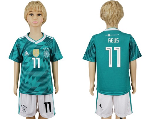 Germany #11 Reus Away Kid Soccer Country Jersey